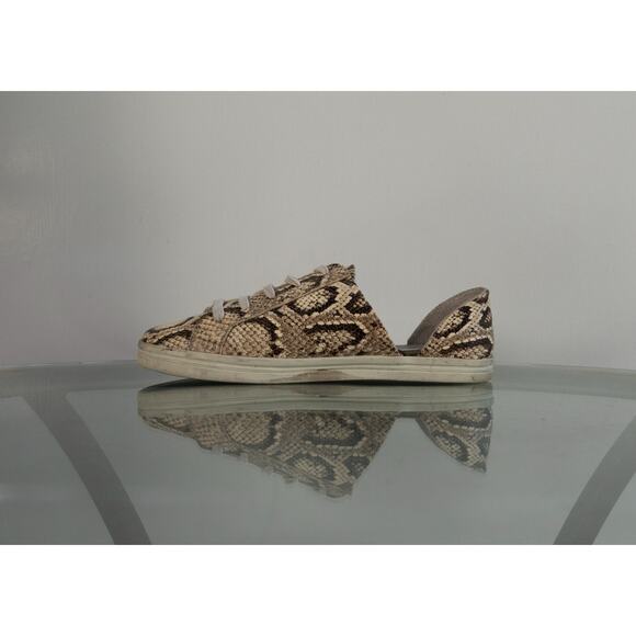 Freda Salvador | Women 7.5 | Tan Eda D’Orsay Snake Print Sneaker Made in Spain - Picture 5 of 10